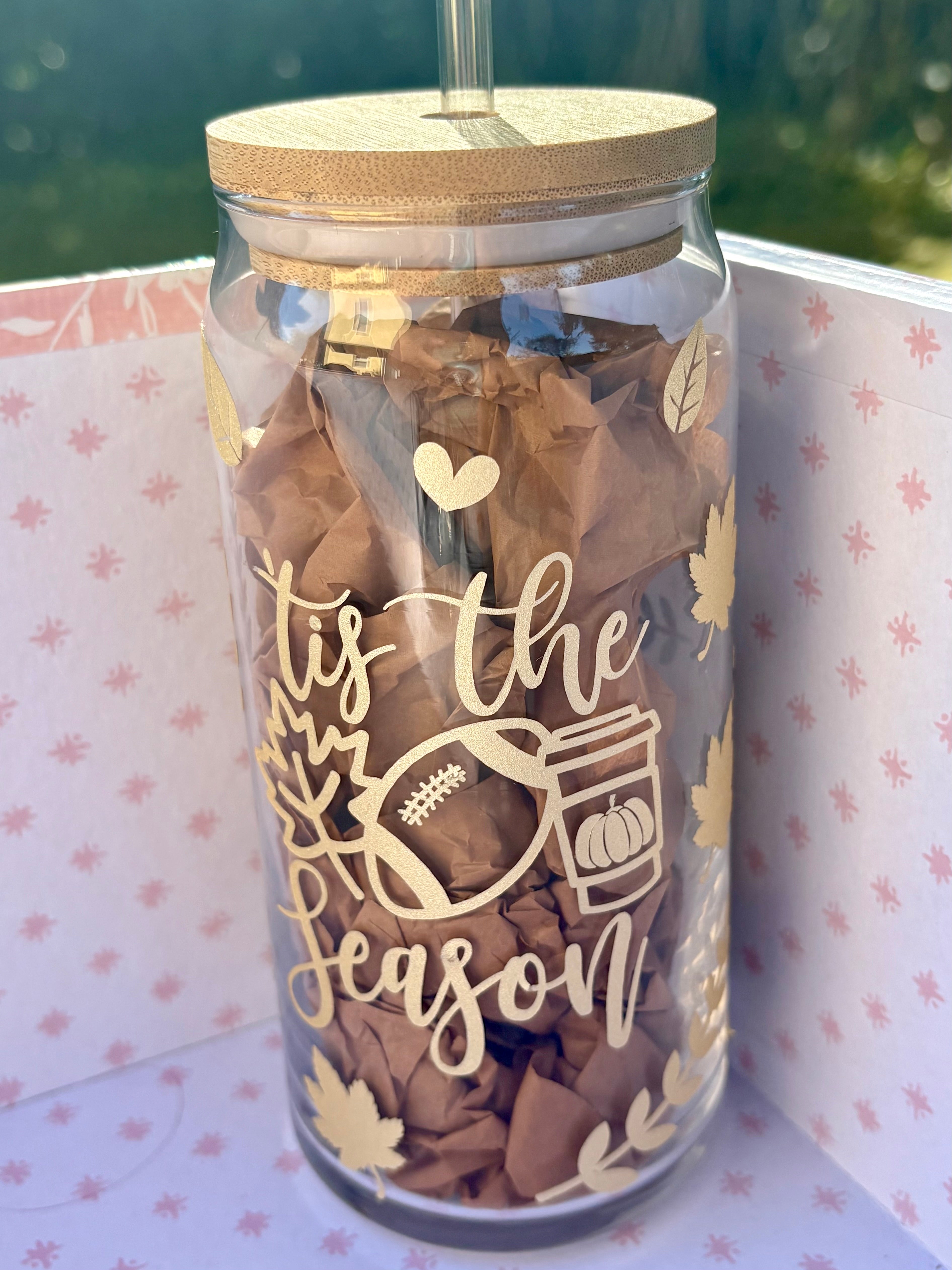 Tis the Season glass tumbler