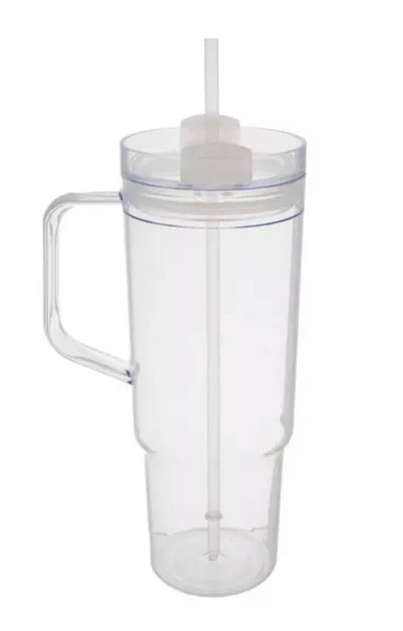 40oz Plastic tumbler with straw
