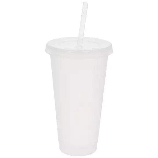 24oz Plastic Frosted Cup with Lid