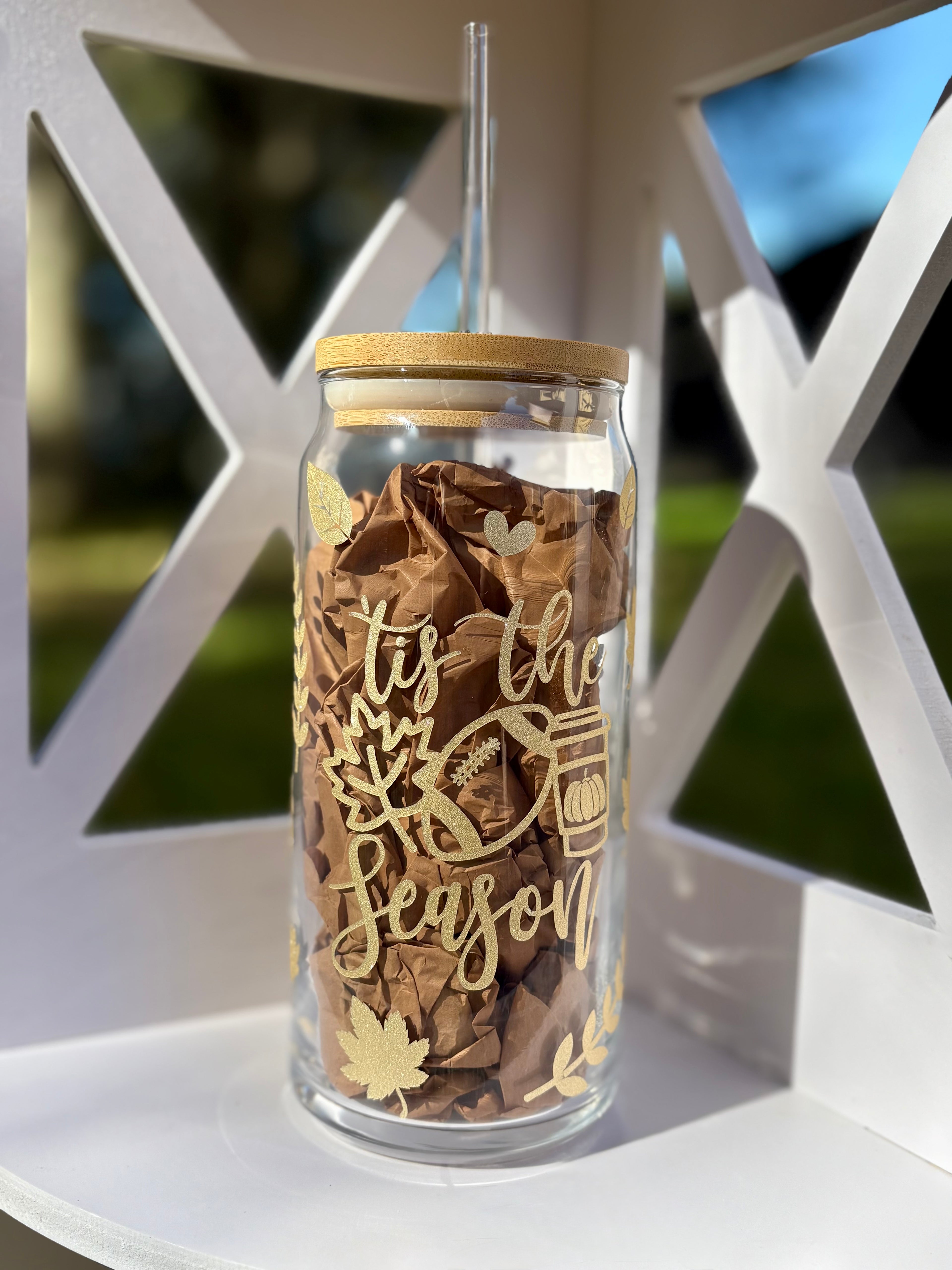 Tis the Season glass tumbler