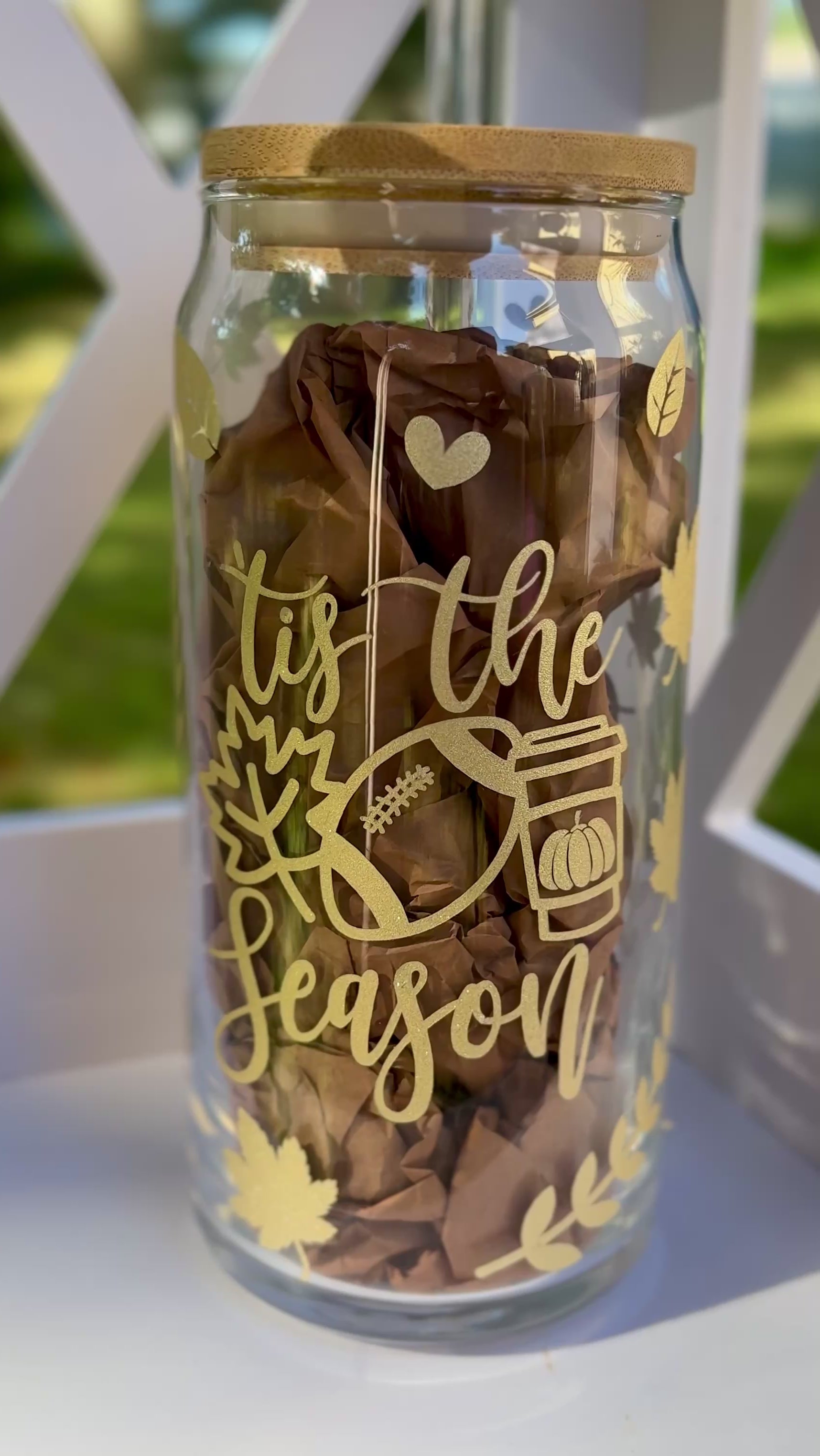 Tis the Season glass tumbler